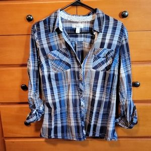 3/$20 Dress Barn plaid, button-up shirt
